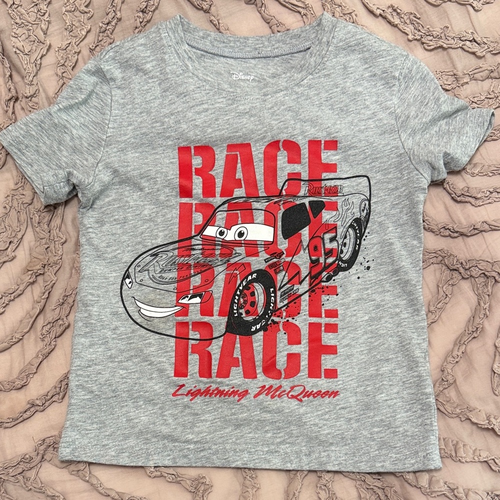 Disney Gray Kids cars Short Sleeve Tee